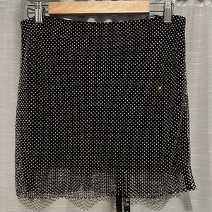 Elegant Black Rhinestone Skirt
